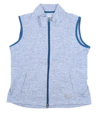 New W/ Logo Womens Puma Cloudspun Warm Up Vest Medium M Digi-Blue Heather MSRP $70
