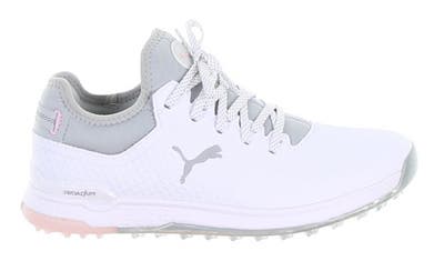New Womens Golf Shoe Puma ProAdapt Alphacat 7 White/Silver/Pink Lady MSRP $130 376157 01