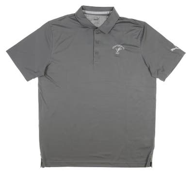 New W/ Logo Mens Puma Gamer Polo Large L Quiet Shade MSRP $55