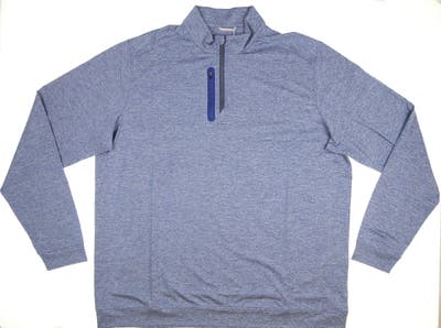 New Mens Cutter & Buck Stealth Heathered Mens Big and Tall 1/4 Zip Pullover XXX-Large XXXL Blue MSRP $110