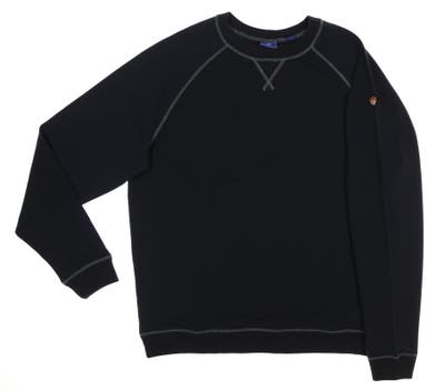 New W/ Logo Mens Footjoy Lifestyle Collection French Terry Crew Neck Large L Navy Blue MSRP $145