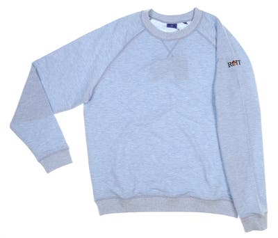 New W/ Logo Mens Footjoy Lifestyle Collection French Terry Crew Neck Large L Dove Grey Heather MSRP $145