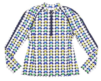 New Womens Kinona Under Over 1/4 Zip Pullover Medium M Mod Dot MSRP $129