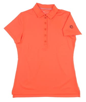 New W/ Logo Womens Peter Millar Golf Polo Large L Orange MSRP $85
