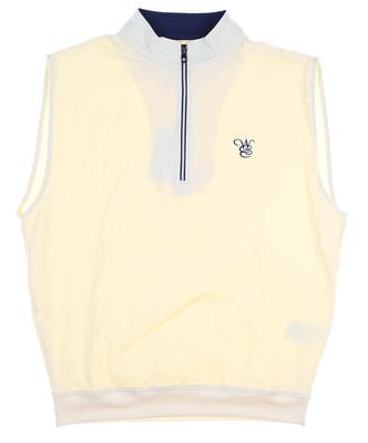 New W/ Logo Mens Footjoy Half-Zip Jersey Vest Medium M Yellow MSRP $85