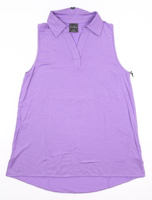 New Womens Belyn Key Golf Sleeveless Polo Small S Purple MSRP $88
