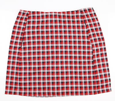 New Womens Tory Sport Performance Skort Large L Red Perfect Check MSRP $158