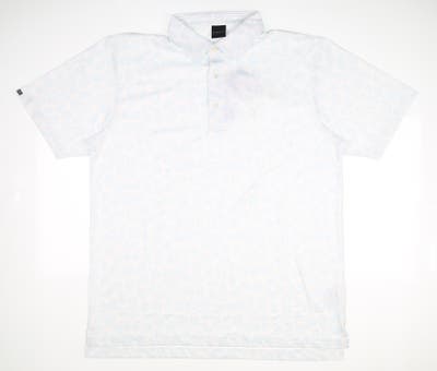 New Mens Dunning Golf Polo Large L Blue/White MSRP $89
