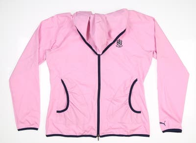 New W/ Logo Womens Puma Golf Wind Jacket Large L Pink MSRP $75