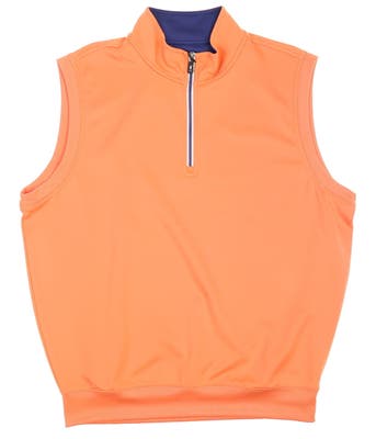 New Mens Fairway & Greene Tech Solid 1/4 Zip Vest Large L Orange MSRP $130