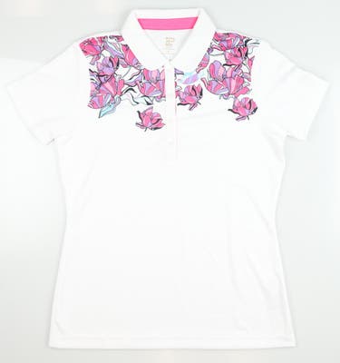 New W/ Logo Womens EP NY Modern Floral Polo Small S Multi MSRP $78
