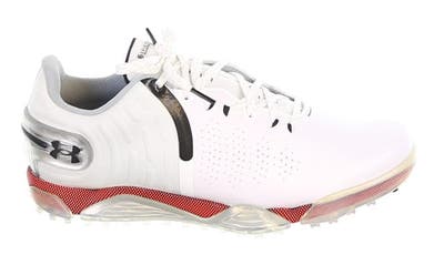 New Mens Golf Shoe Under Armour UA Spieth 5 Spikeless Extra Wide 9 White/Orange MSRP $200 3024560-100