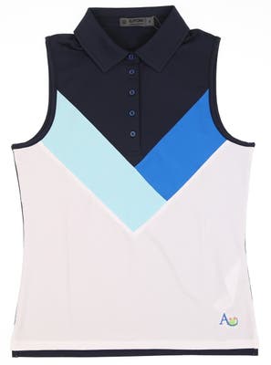 New W/ Logo Womens G-Fore Golf Sleeveless Polo Small S Multi MSRP $110