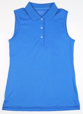 New Womens Tory Sport Classic Tech Pique Sleeveless Polo Small S Vintage Blue MSRP $128