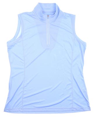 New Womens EP NY Sleeveless Golf Polo Large L Blue MSRP $74