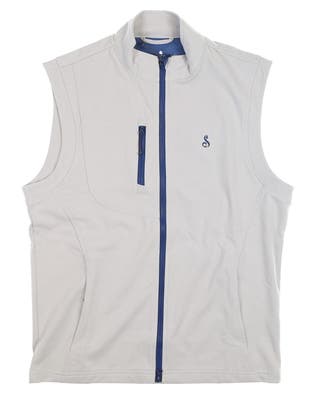 New W/ Logo Mens Johnnie-O Golf Vest X-Large XL Chrome Gray MSRP $168