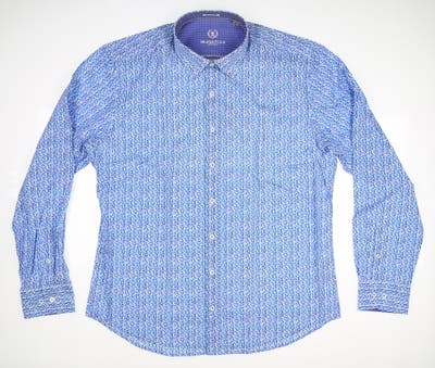 New Mens BUGATCHI Button Up X-Large XL Blue MSRP $199