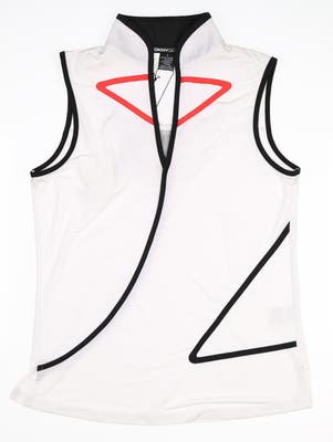 New Womens DKNY Sleeveless Polo Small S White MSRP $85