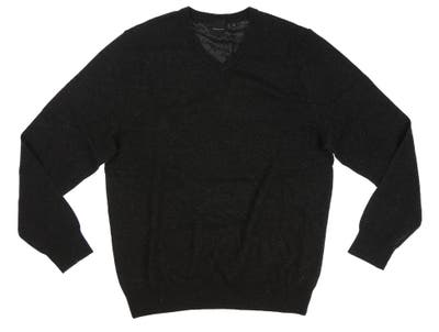 New Mens Dunning Lagmore Wool and Cashmere Sweater Large L Black Heather MSRP $250
