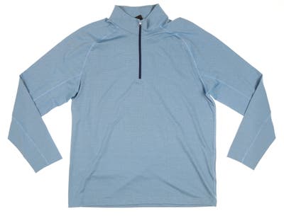 New Mens Dunning Bristol Jacquard Performance 1/4 Zip Pullover Large L Cayman/Opal MSRP $99