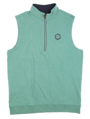 New W/ Logo Mens Straight Down Nantucket Sweater Vest Medium M Green MSRP $122