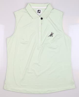 New W/ Logo Womens Footjoy Golf Sleeveless Polo Large L Mint MSRP $68