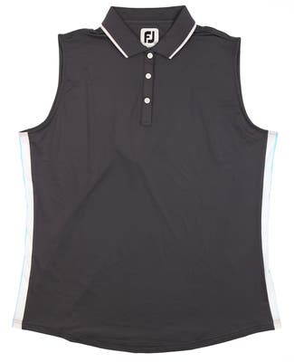 New Womens Footjoy Sleeveless Golf Polo X-Large XL Charcoal MSRP $68