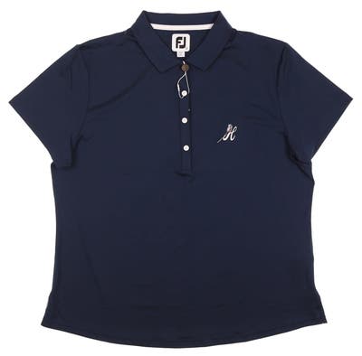 New W/ Logo Womens Footjoy Golf Polo Large L Navy Blue MSRP $68