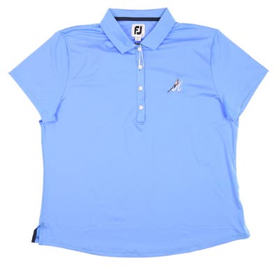 New W/ Logo Womens Footjoy Golf Polo X-Large XL Light Blue MSRP $68