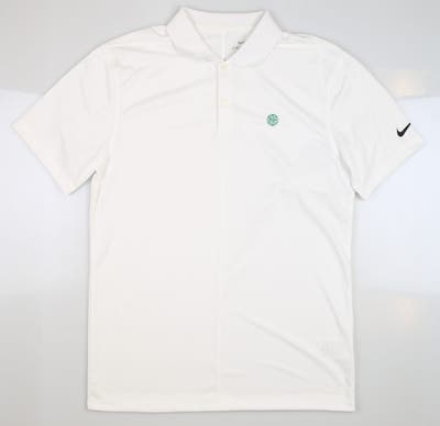 New W/ Logo Mens Nike Dri-Fit Polo Small S White MSRP $55