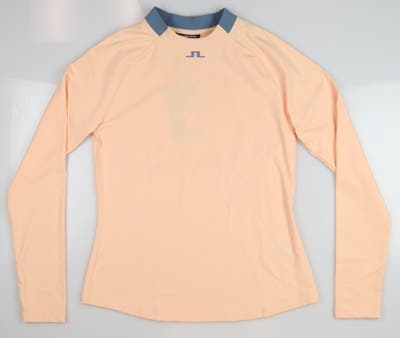 New Womens J. Lindeberg Eleonore Golf Long Sleeve Large L Pale Pink MSRP $110