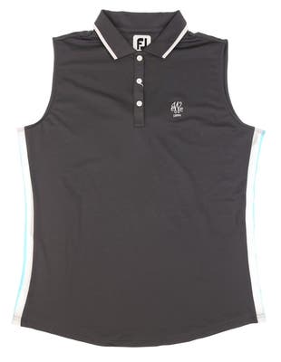 New W/ Logo Womens Footjoy Golf  Sleeveless Polo Large L Gray MSRP $72
