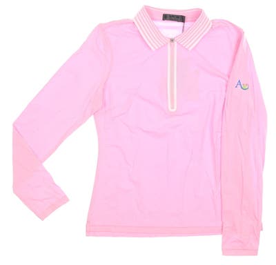 New W/ Logo Womens G-Fore Golf 1/4 Zip Pullover Small S Pink MSRP $120