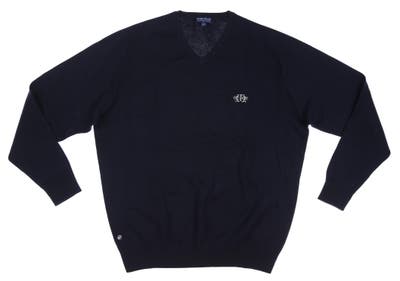 New W/ Logo Mens Peter Millar Golf Sweater X-Large XL Navy Blue MSRP $178
