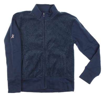 New W/ Logo Womens Adidas Golf Jacket Medium M Crew Navy Blue MSRP $92