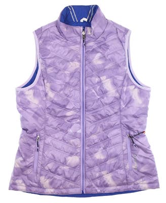 New Womens SUNICE Reversible Golf Vest Large L Multi Lily Purple Blue Stone MSRP $115