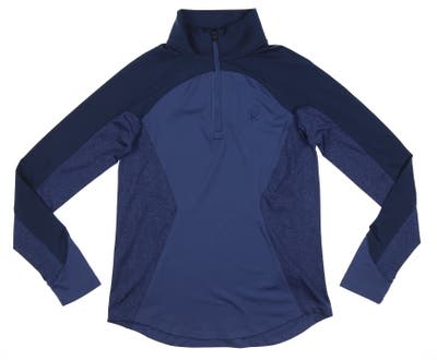 New W/ Logo Womens Under Armour Golf 1/4 Zip Pullover Small S Blue MSRP $85