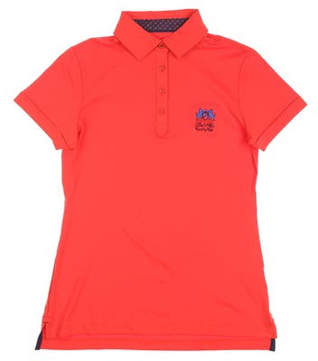 New W/ Logo Womens Peter Millar Golf Polo X-Small XS Red MSRP $89