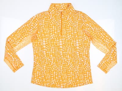 New Womens IBKUL 1/4 Zip Pullover Medium M Carie Orange Peel MSRP $98
