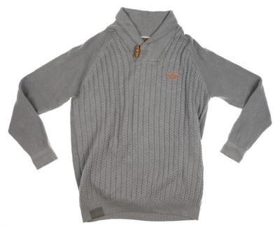 New W/ Logo Mens Salute By Level Wear Golf Sweater Large L Gray MSRP $105
