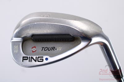 Ping Tour-W Brushed Silver Wedge Lob LW 58° 10 Deg Bounce Dynamic Gold Tour Issue Steel Stiff Right Handed Blue Dot 35.25in
