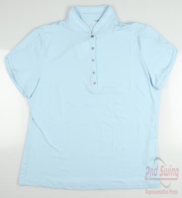 New Womens Nivo Sport Polo X-Large XL Blue MSRP $75