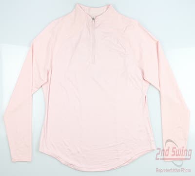 New Womens Puma Shine 1/4 Zip Pullover Small S Chalk Pink MSRP $70 533008 05