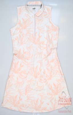New Womens Puma Palm Dress Small S Bright White/Rose Dust MSRP $90