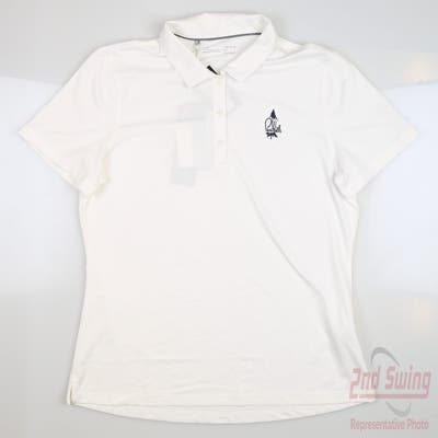 New W/ Logo Womens Under Armour Golf Polo X-Large XL White MSRP $56
