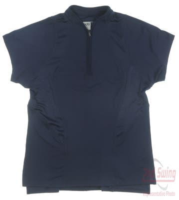 New Womens Lucky In Love Golf Polo Medium M Navy Blue MSRP $69
