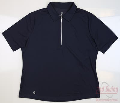 New Womens GG BLUE Jane Polo Large L Navy Blue MSRP $70