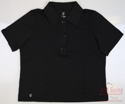New Womens GG BLUE Polo Large L Black MSRP $90