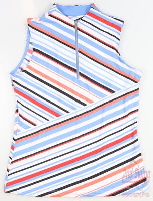 New Womens Tail Angelou Sleeveless Polo Small S Malibu Stripes MSRP $93