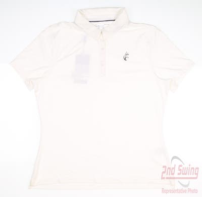 New W/ Logo Womens Under Armour Golf Polo Large L White MSRP $65 UW0550